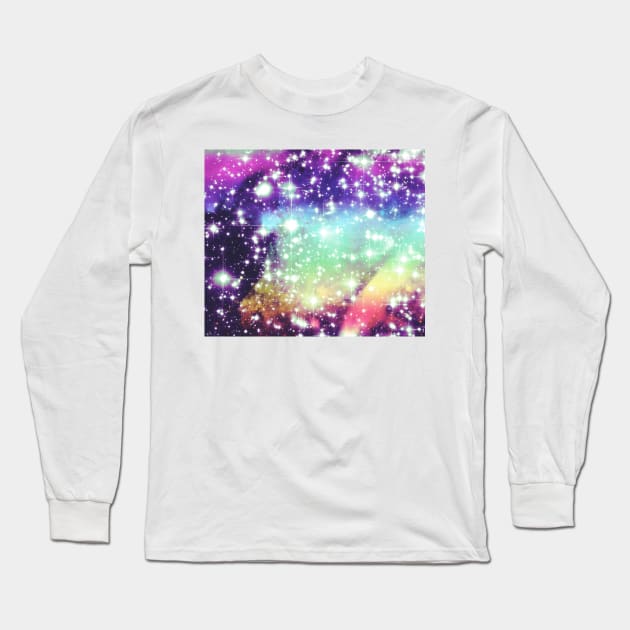 Rainbow Galaxy Long Sleeve T-Shirt by saradaboru